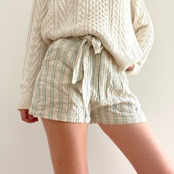 Pull&Bear Pants - SALE ⬇️ NWT Pull & Bear linen striped tie front shorts  - M